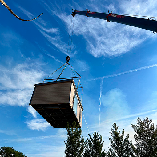 GRUA CON MOBIL HOME